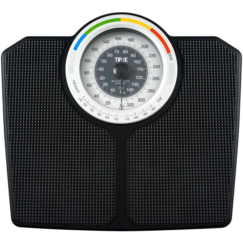 TIPRE Analog Scale for Body Weight, Mechanical Bathroom Scale, Analog Scale for Body Weight, 150kg/330lb, Dial Scale with Wider and Thicker Anti-Slip Platform, Simple Calibration, No Required Battery - Image 1